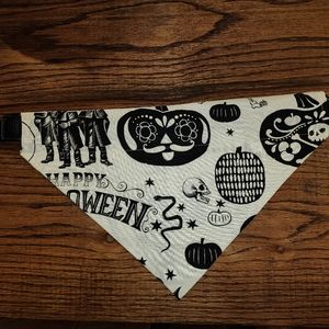 Large Halloween dog bandana over the collar